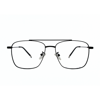 Jubleelens Metal Square5836 Square Matt Black Eyeglasses Elevate Your Look with Timeless Style