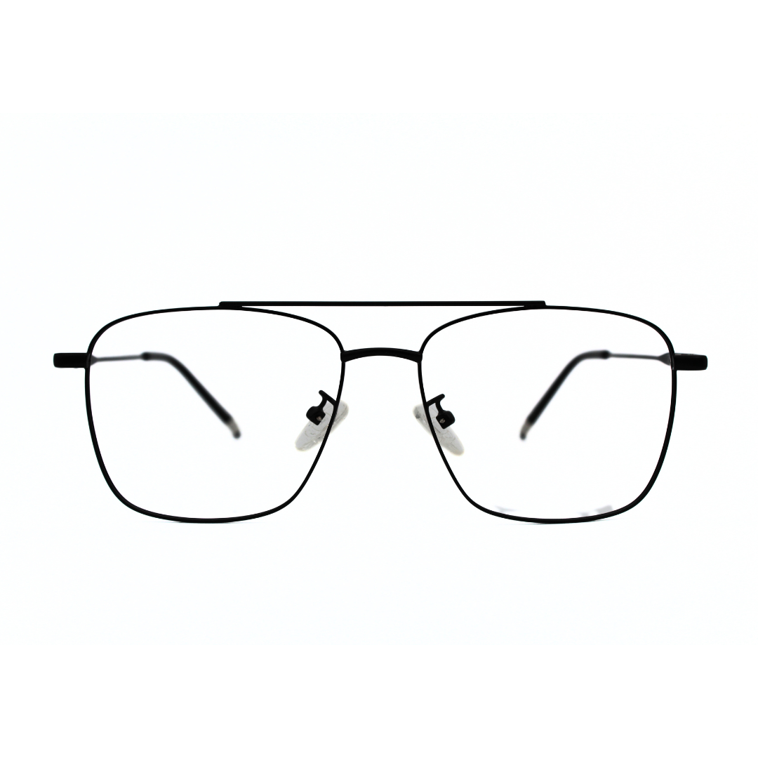 Jubleelens Metal Square5836 Square Matt Black Eyeglasses Elevate Your Look with Timeless Style