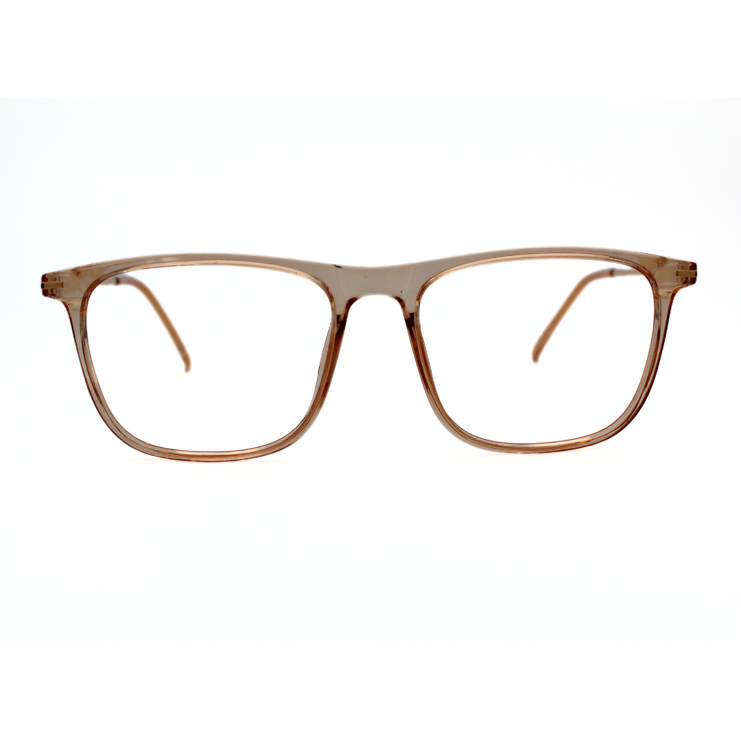 Transparent Brown Color Rectangle Eyeglass Frames -Suitable for Unisex Model No. 126703