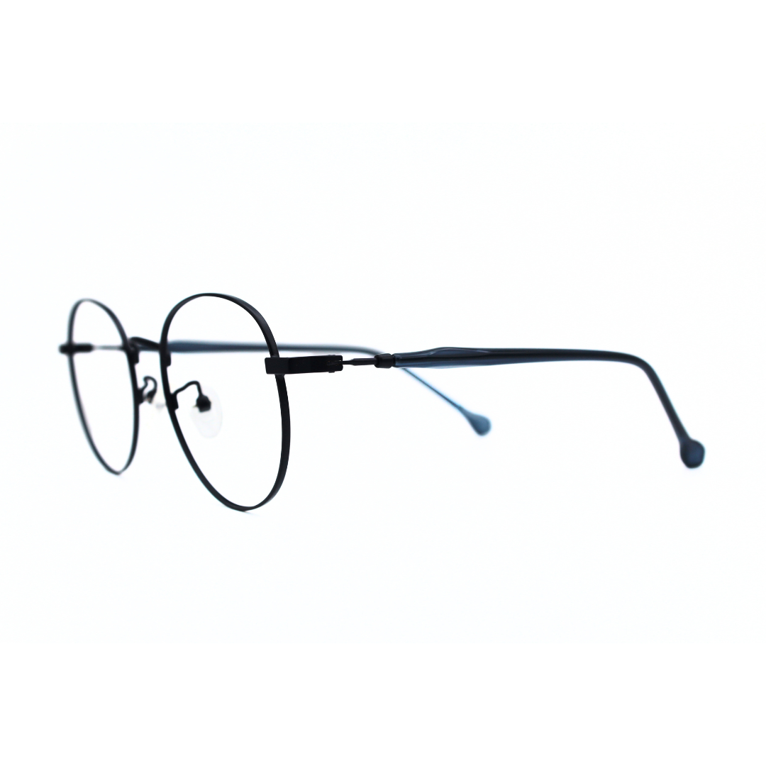 Jubleelens Frame Metal Round5872 Round Matt Blue Eye Glass - Glossy Blue Elevate Your Look with These Stylish and Sophisticated Round Frames