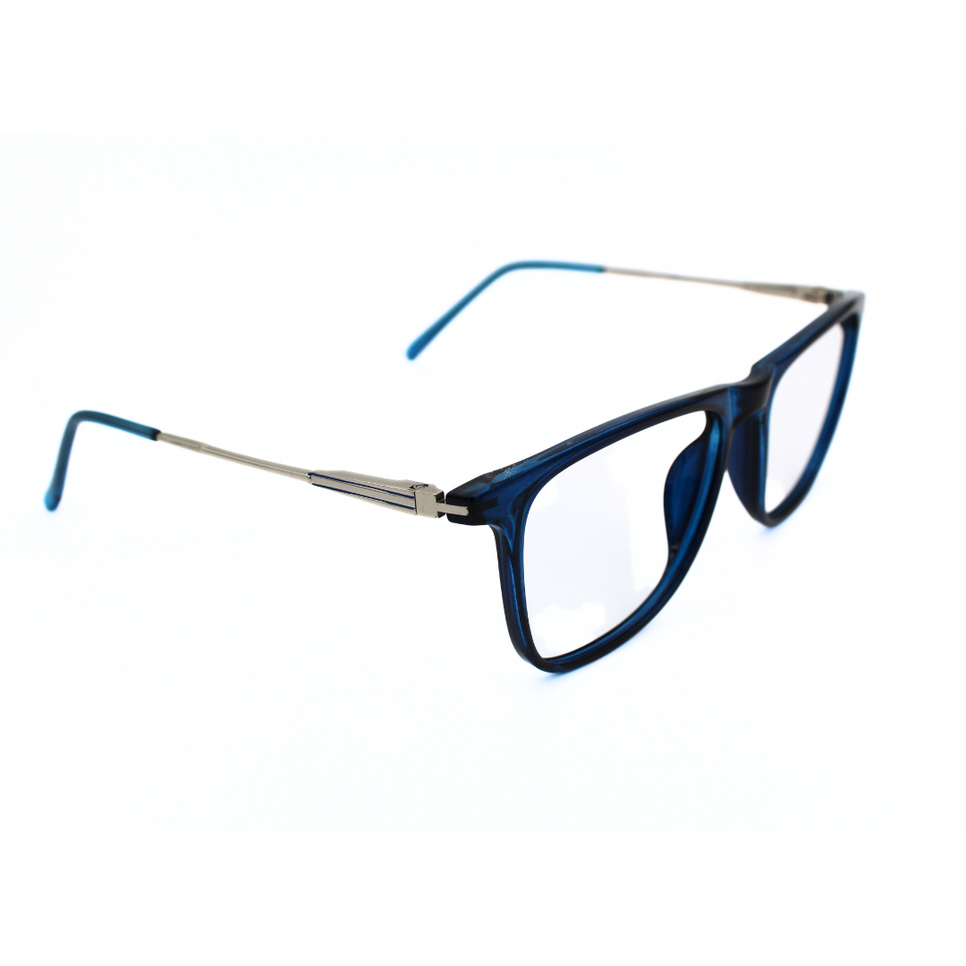 Full Rim Rectangle Glossy Blue Silver Blue Frame Model No. 126703