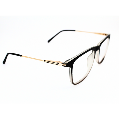 Full Rim Rectangle Glossy Black-Gery Eyeglass Frame Model No. 126703