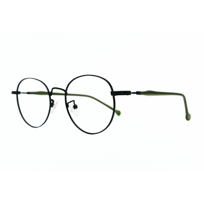 Jubleelens Metal Round Frame 5872 Round Matt Green Eye Glass - See the World in a New Light with These Unique Round Frames