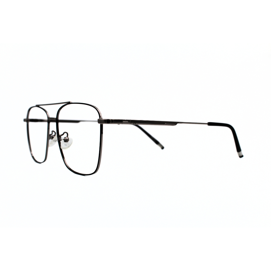 Jubleelens Metal Square5838 Square Black Silver Black Eyeglasses Elevate Your Look with Sophisticated Style