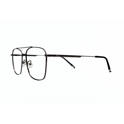 Jubleelens Metal Square5838 Square Black Silver Black Eyeglasses Elevate Your Look with Sophisticated Style