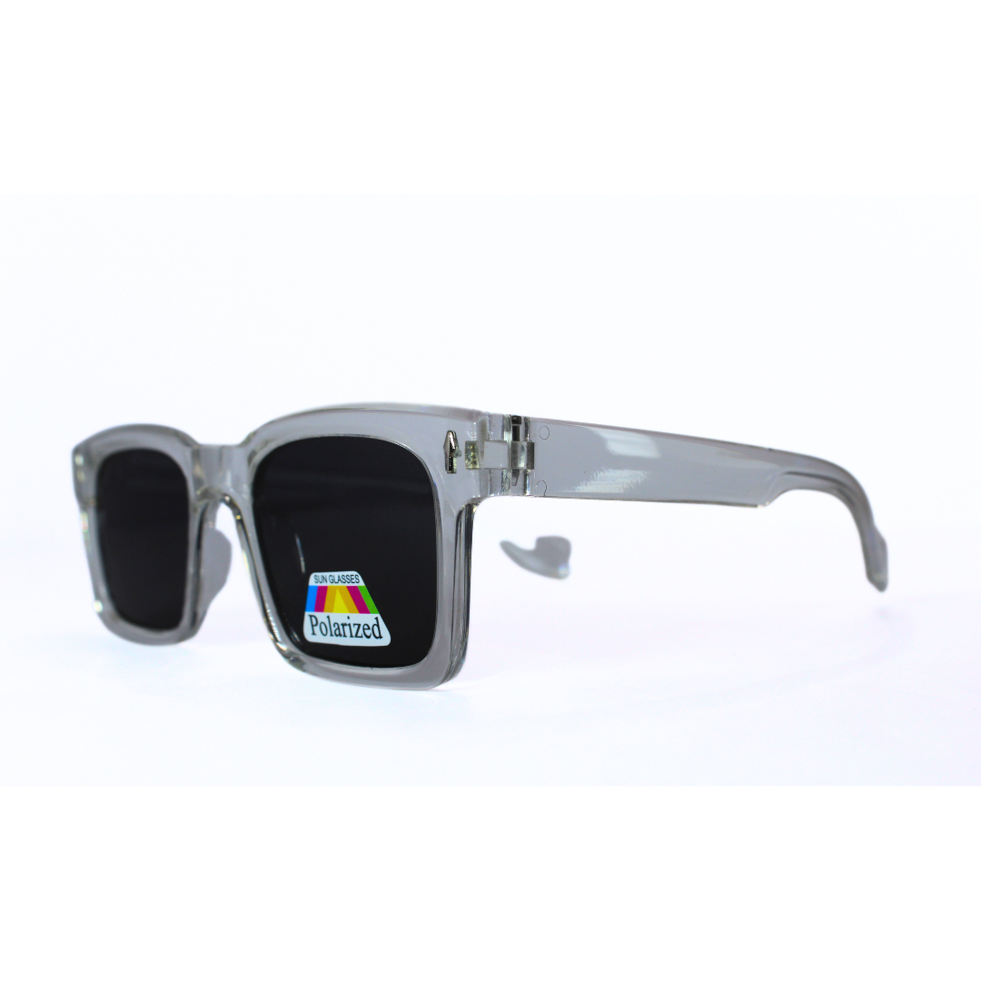 Jubleelens Rectangle Translucent White Sunglasses - Black Polarized Make a Statement with These Unique and Eye-Catching Shades in a Translucent White Finish, with Superior Sun Protection