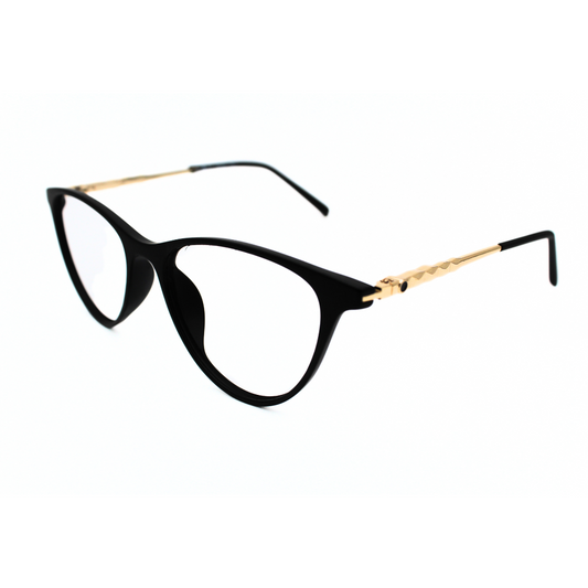 Jubleelens Classic Oval Eyeglasses - Matt Black Gold Black 126706