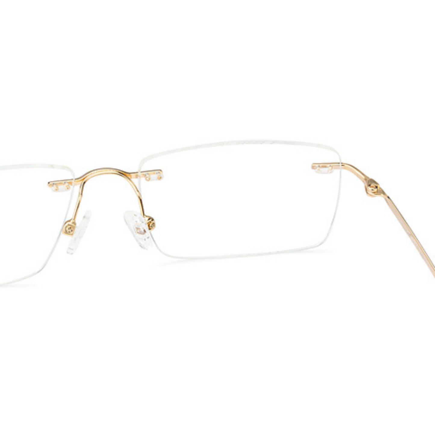 Titanium Golden Rimless Eyeglasses Frame