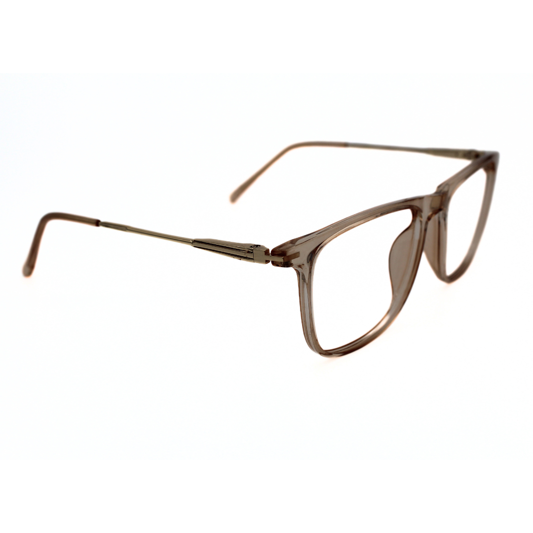 Rectangular Eye Frame Transparent Brown Color Rectangle Eyeglass Frames -Suitable for Unisex