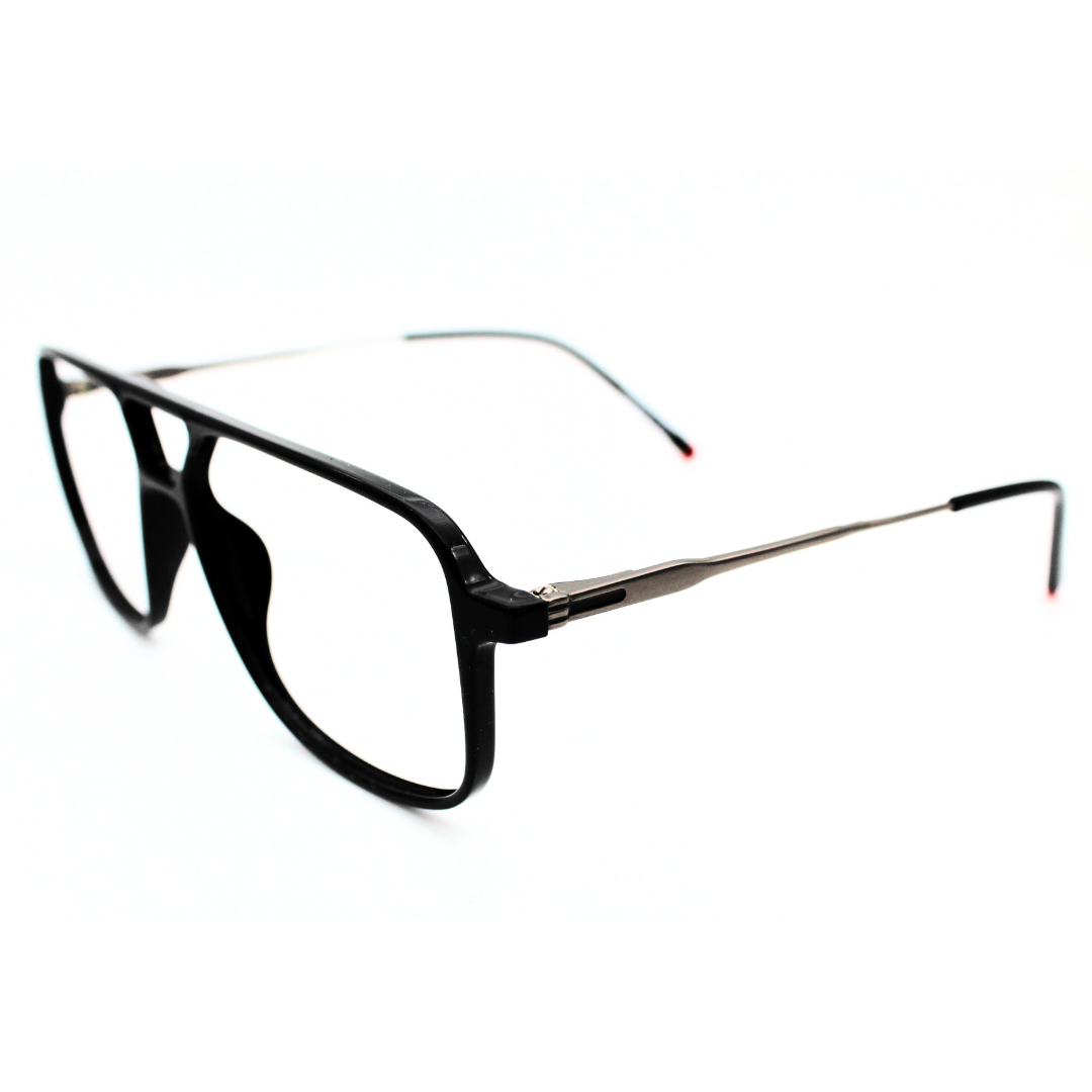 Jubleelens Modern Full Rim Aviator Eyeglasses - Glossy Black 220805