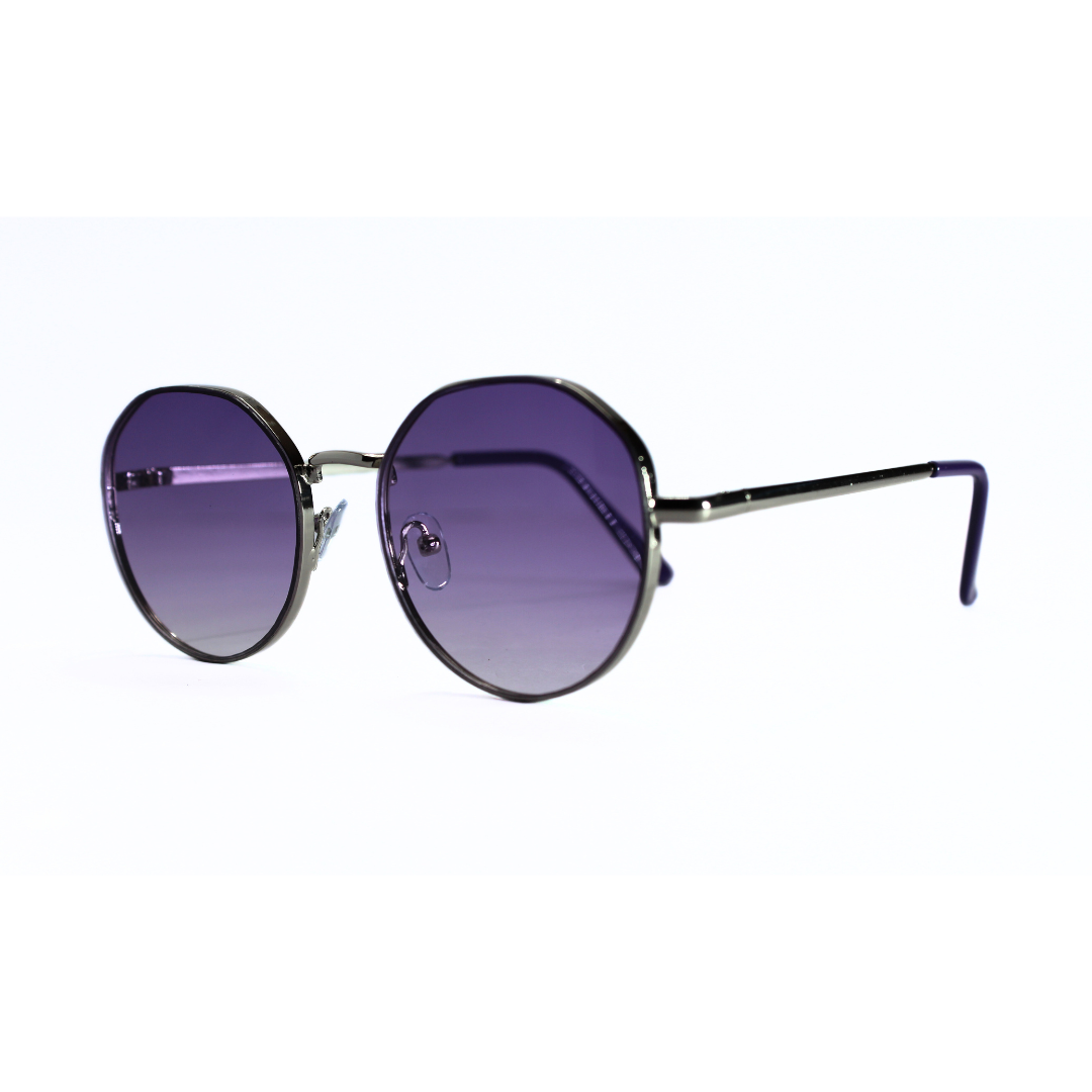 Jubleelens Round Purple Sunglasses - Silver A Must-Have Accessory for Any Wardrobe, with a Versatile and Stylish Design in a Stunning Purple Hue