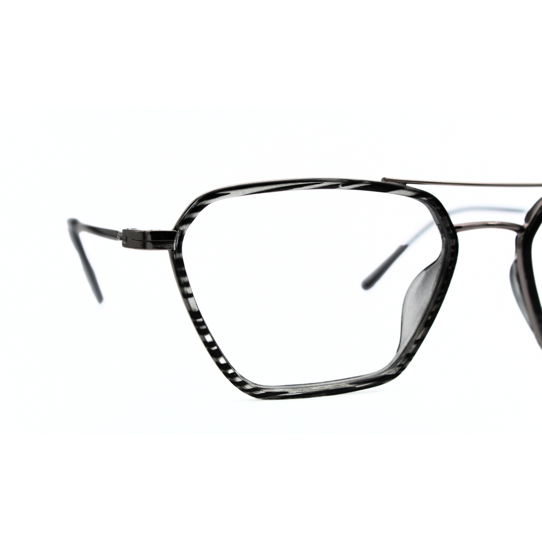 Jubleelens Metal Triangle Tortoise Black Grey Eyeglasses Elevate Your Style