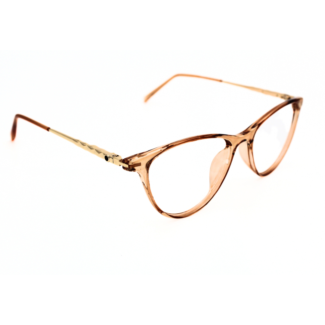 Jubleelens Modern Oval Eyeglasses - Trans Brown Silver Brown 126706