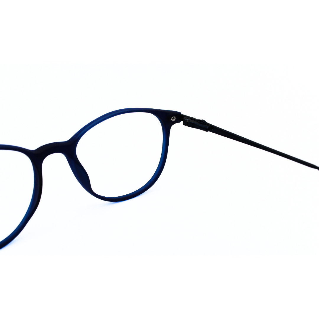 Jubleelens TR016-8 Matt Blue Silver Blue Eyeglasses For the Fashion-Conscious Individual