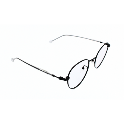 Jubleelens Metal Square5872 Round Matt Black Trans White Black Rod Eyeglasses A Frame for Every Face Shape