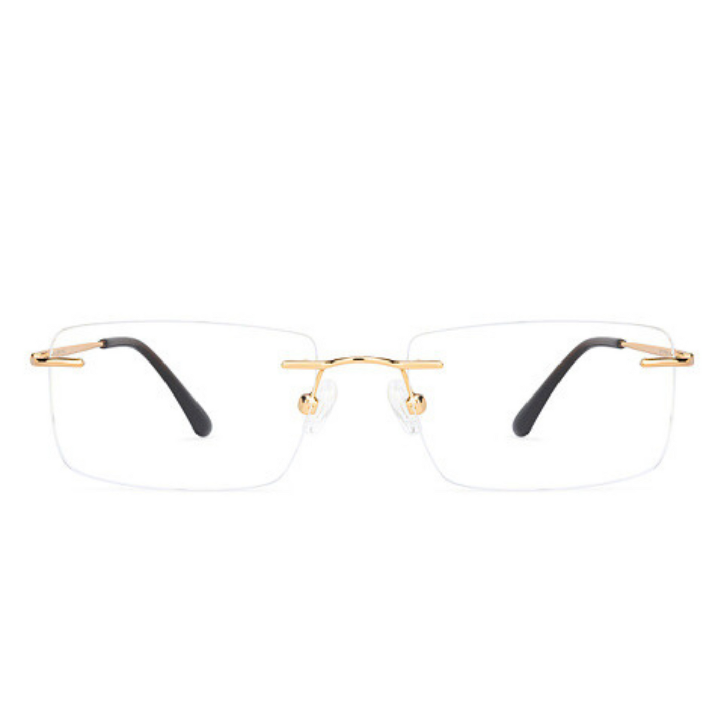 Titanium Golden Rimless Eyeglasses Frame