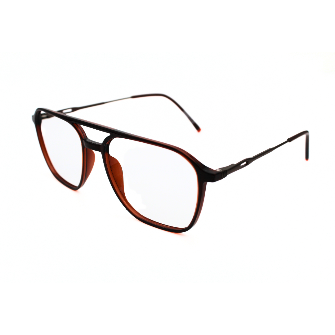 Jubleelens Stylish Aviator Eyeglasses - Glossy Brown 220806