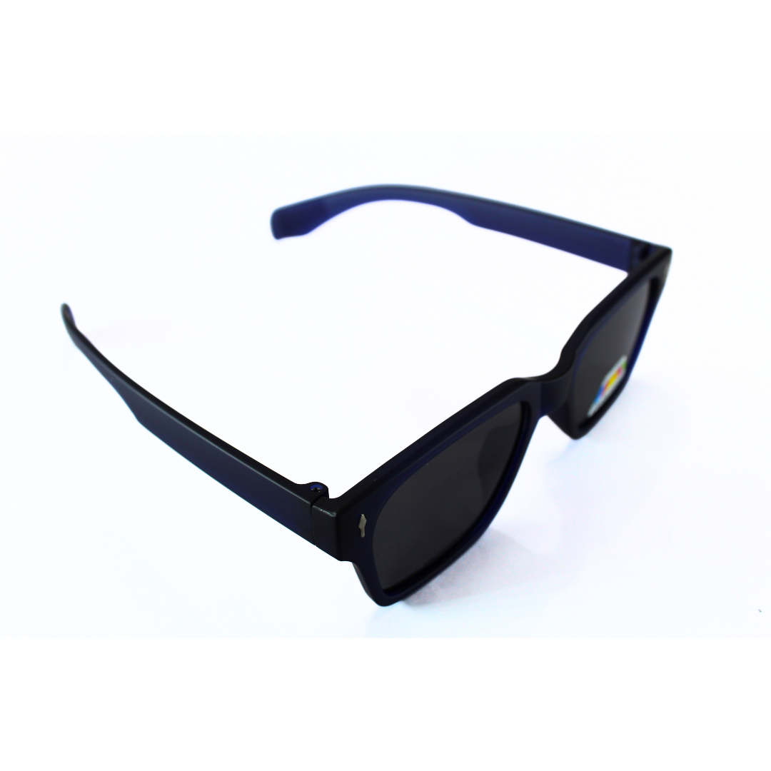 Jubleelens Rectangle Matt Blue Sunglasses - Black PolarizedA Bold and Stylish Pair with Superior Sun Protection