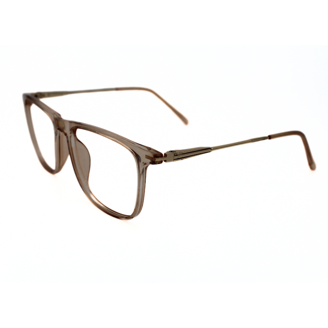 Transparent Brown Color Rectangle Eyeglass Frames -Suitable for Unisex Model No. 126703