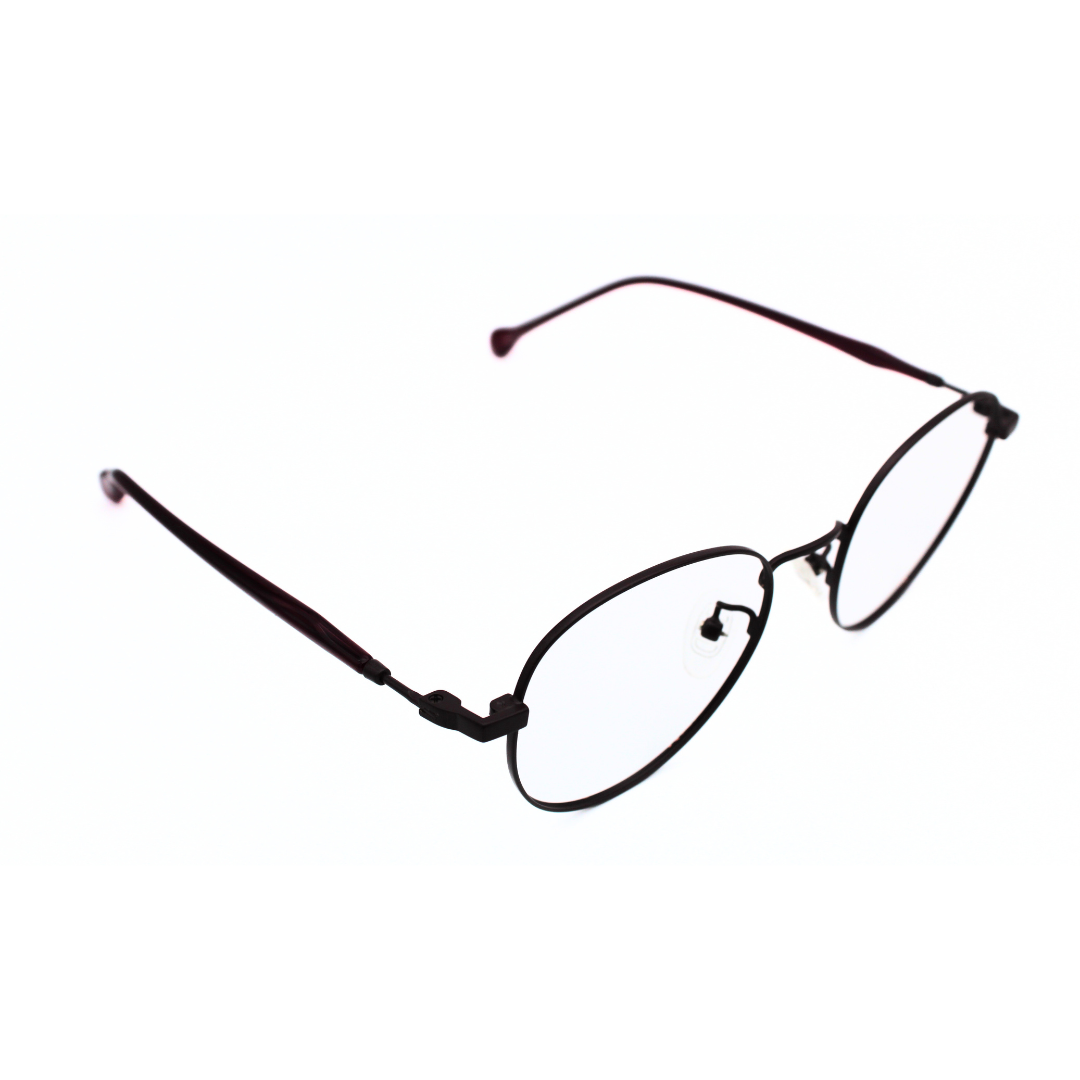 Jubleelens Metal Round Frame 5872 Round Matt Maroon Eye Glass - Protect Your Eyes in Style with These Round Frames