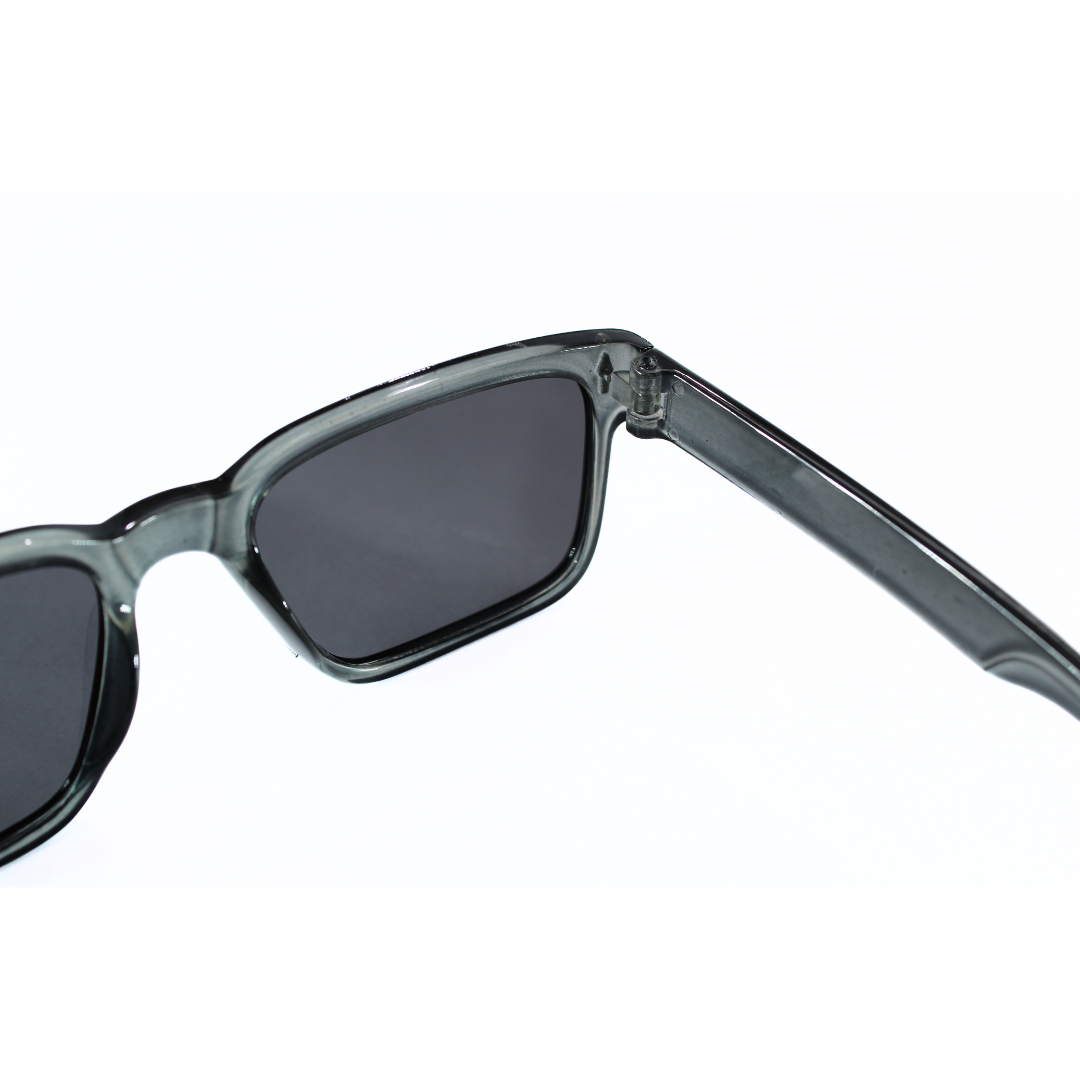 Jubleelens Rectangle Translucent Grey Sunglasses - Black Polarized 1 A Timeless and Versatile Pair with Superior Sun Protection