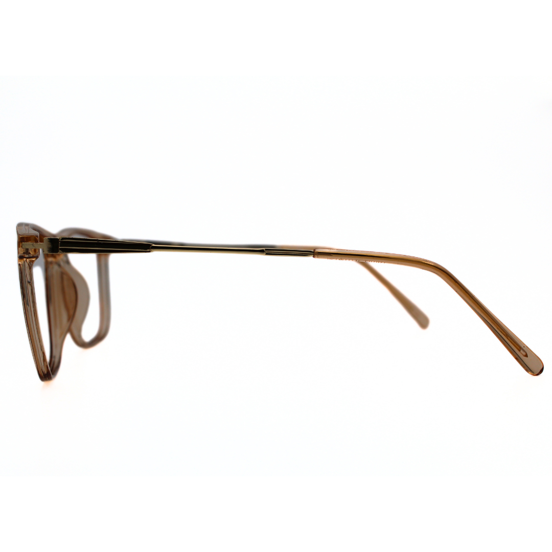 Transparent Brown Color Rectangle Eyeglass Frames -Suitable for Unisex Model No. 126703