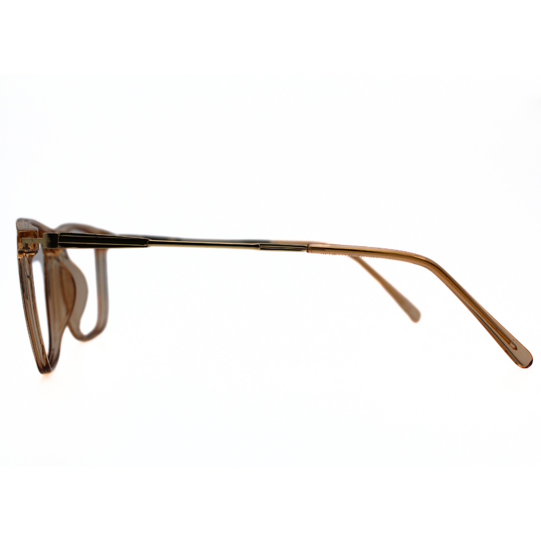 Transparent Brown Color Rectangle Eyeglass Frames -Suitable for Unisex