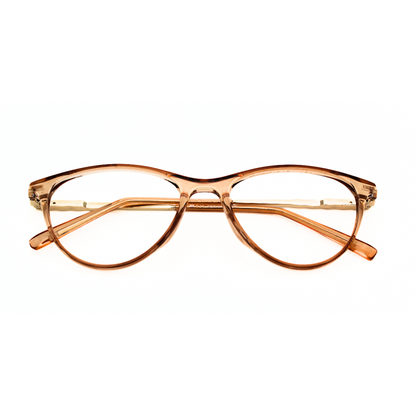 Jubleelens Modern Oval Eyeglasses - Trans Brown Silver Brown 126706