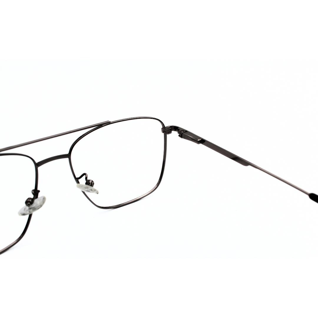 Jubleelens Metal Square5838 Square Black Silver Black Eyeglasses Elevate Your Look with Sophisticated Style