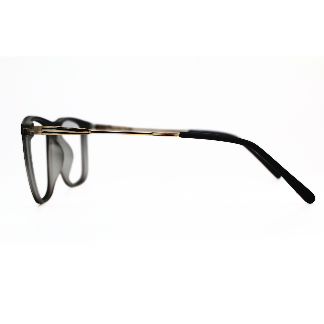 Full Rim Rectangle Glossy Black-Gery Eyeglass Frame Model No. 126703