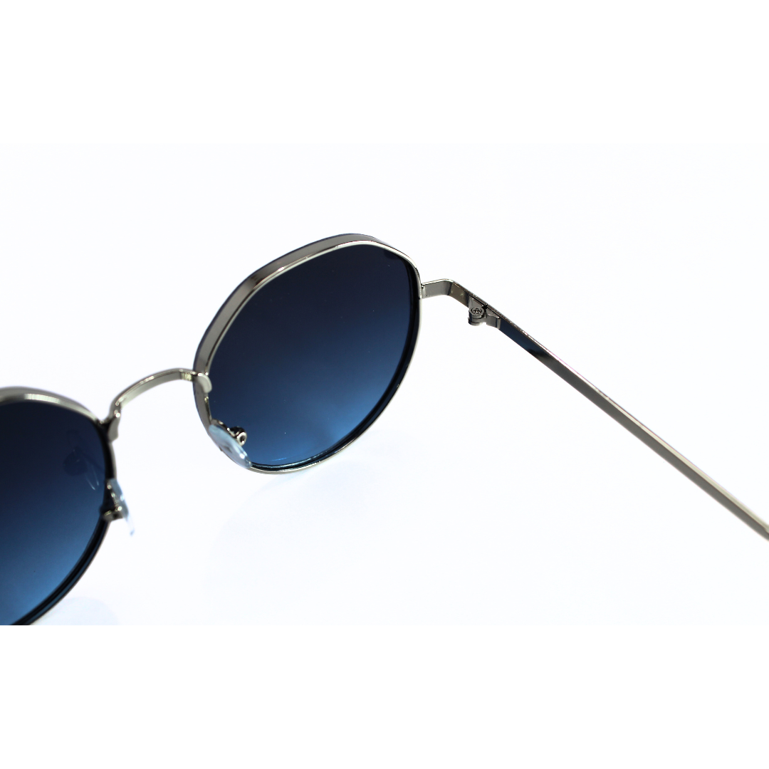 Jubleelens Round Blue Sunglasses - Silver A Cool and Stylish Pair with Superior Sun Protection