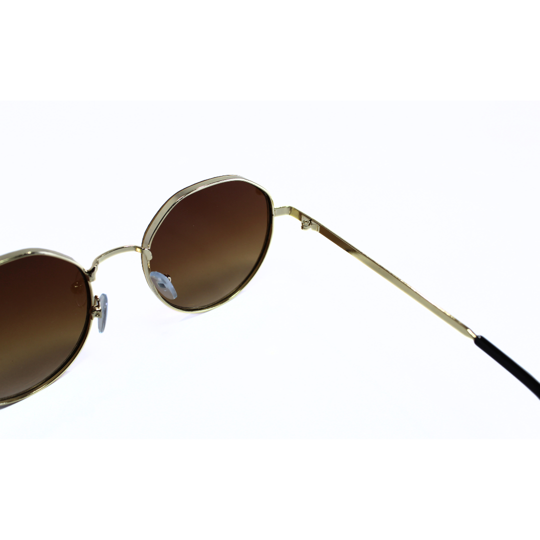 Jubleelens Round Brown Sunglasses - Golden A Timeless Classic with a Warm and Stylish Touch