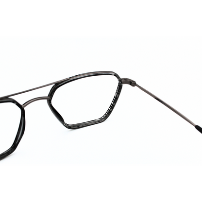 Jubleelens Metal Triangle Tortoise Black Grey Eyeglasses Elevate Your Style