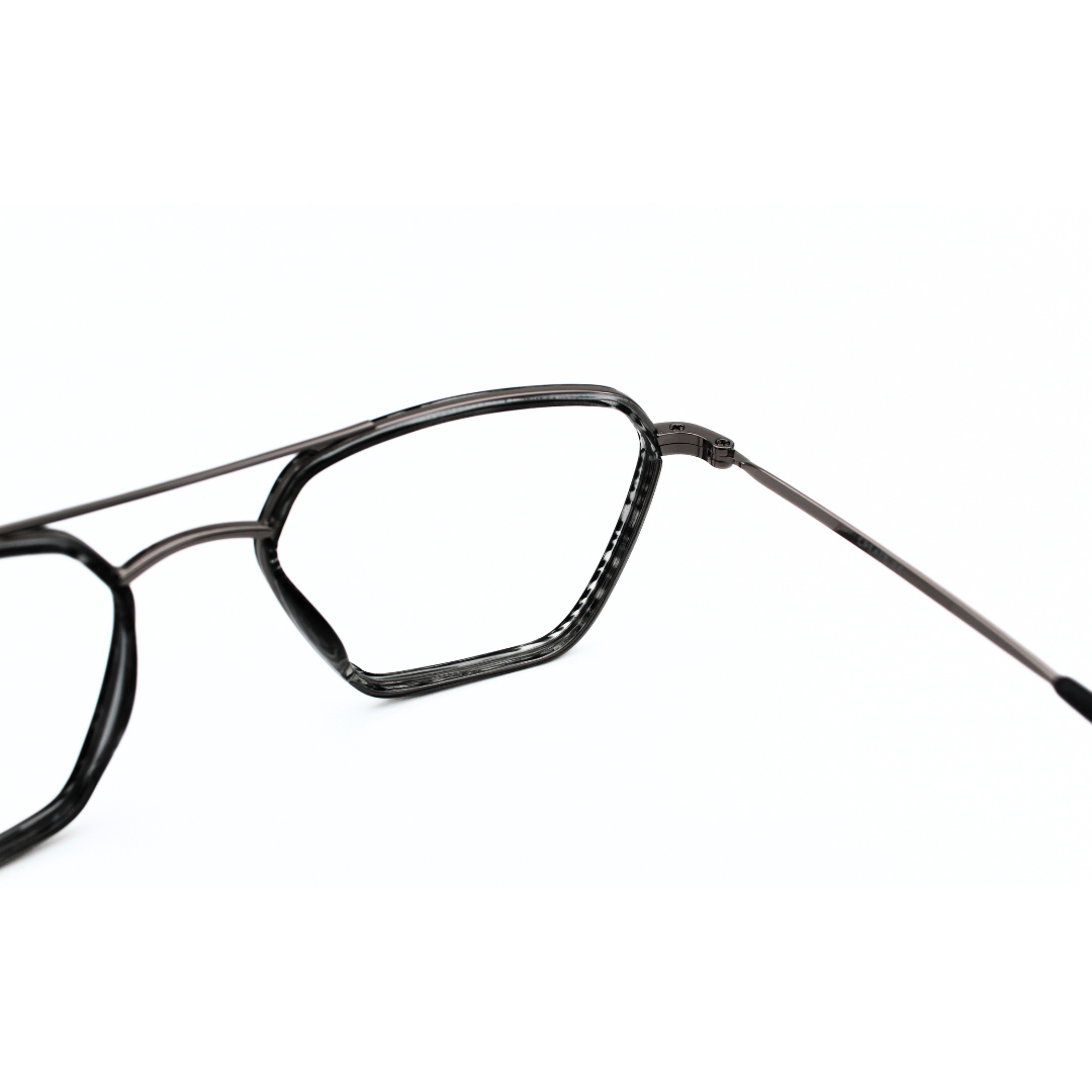 Jubleen's Frame Metal Triangle Eye Glass 23005 Triangle Tortoise Black Grey - Gunmetal Grey See the World in a New Light with These Unique Frames