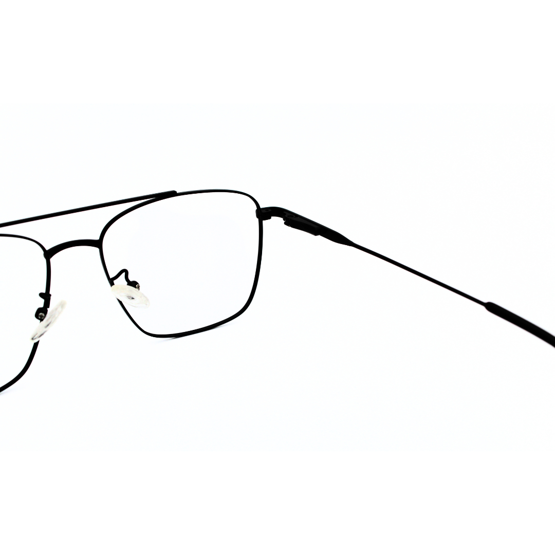 Jubleelens Metal Square5836 Square Matt Black Eyeglasses Elevate Your Look with Timeless Style