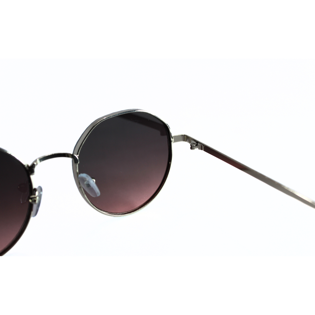 Jubleelens Round Grey Sunglasses - Silver Elevate Your Style with These Sleek and Sophisticated Shades