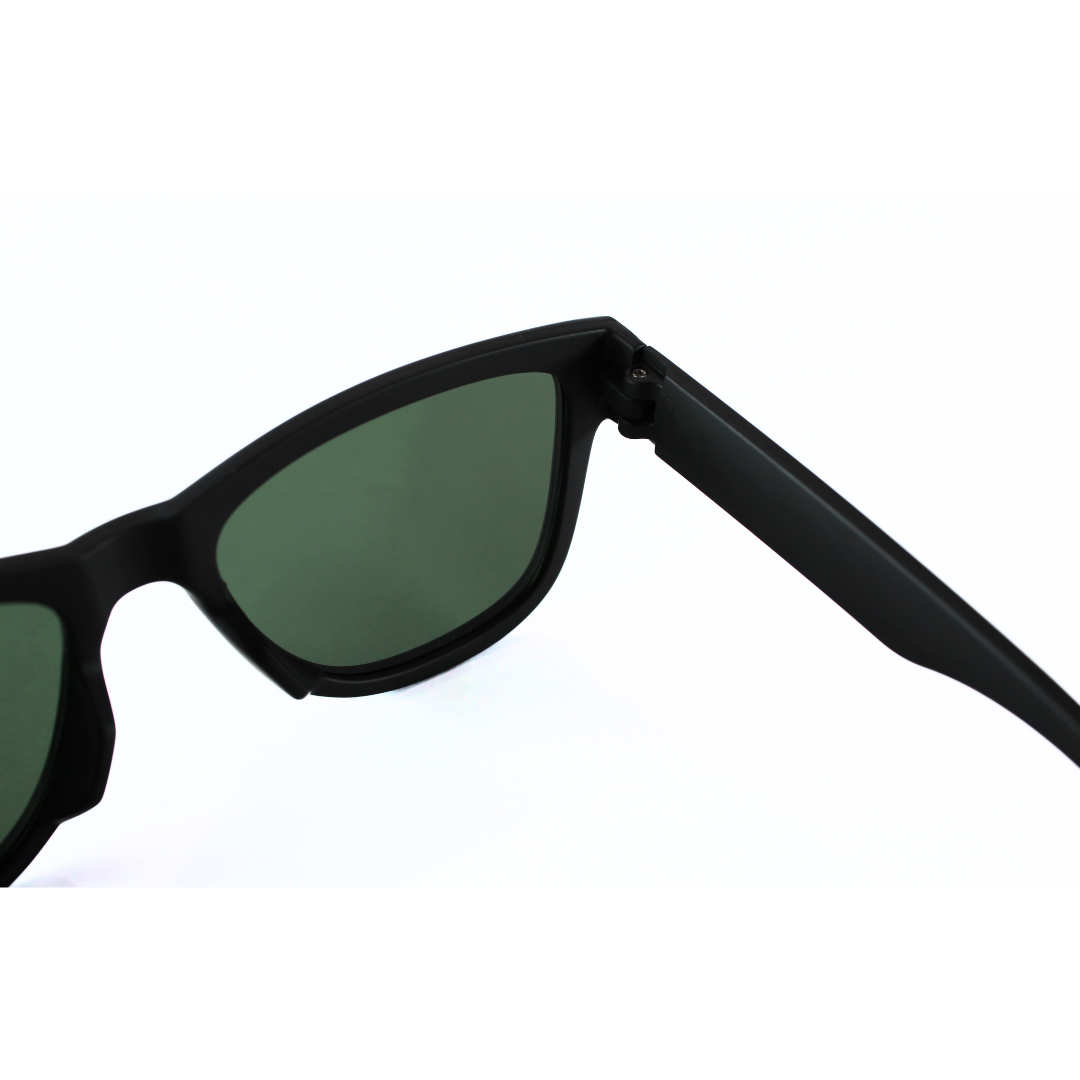 Jubleelens Large Wayfarer Matte Black - Green Polarized 2 Sunglasses: Make a Statement with These Timeless and Stylish Shades