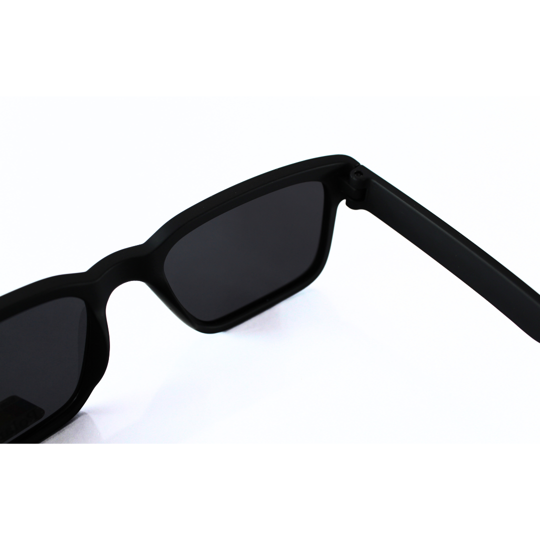 Jubleelens Rectangle Matte Black Sunglasses - Black Polarized A Must-Have Accessory for Any Wardrobe, with a Versatile and Stylish Design and the Added Benefit of UV Protection and Glare Reduction