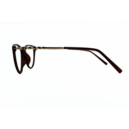 Jubleelens TR90 Metal Side Frame 126706 Glossy Brown Gold Eye Glass - Brown Add a Touch of Glamour to Your Look with These Brown Gold Glasses