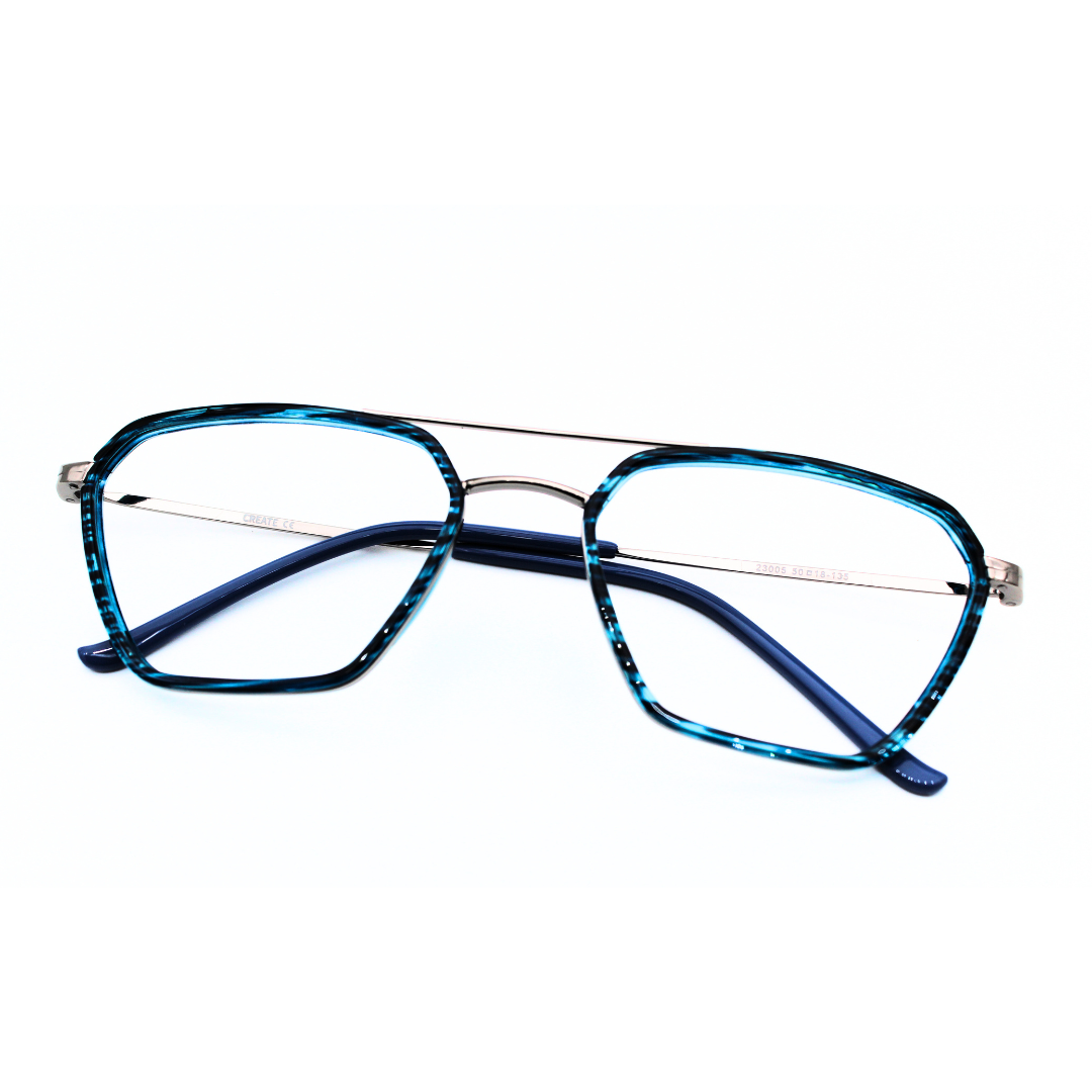 Jubleelens Triangle23005 Eyeglasses Tortoise Blue Gunmetal Blue Frames for Men and Women