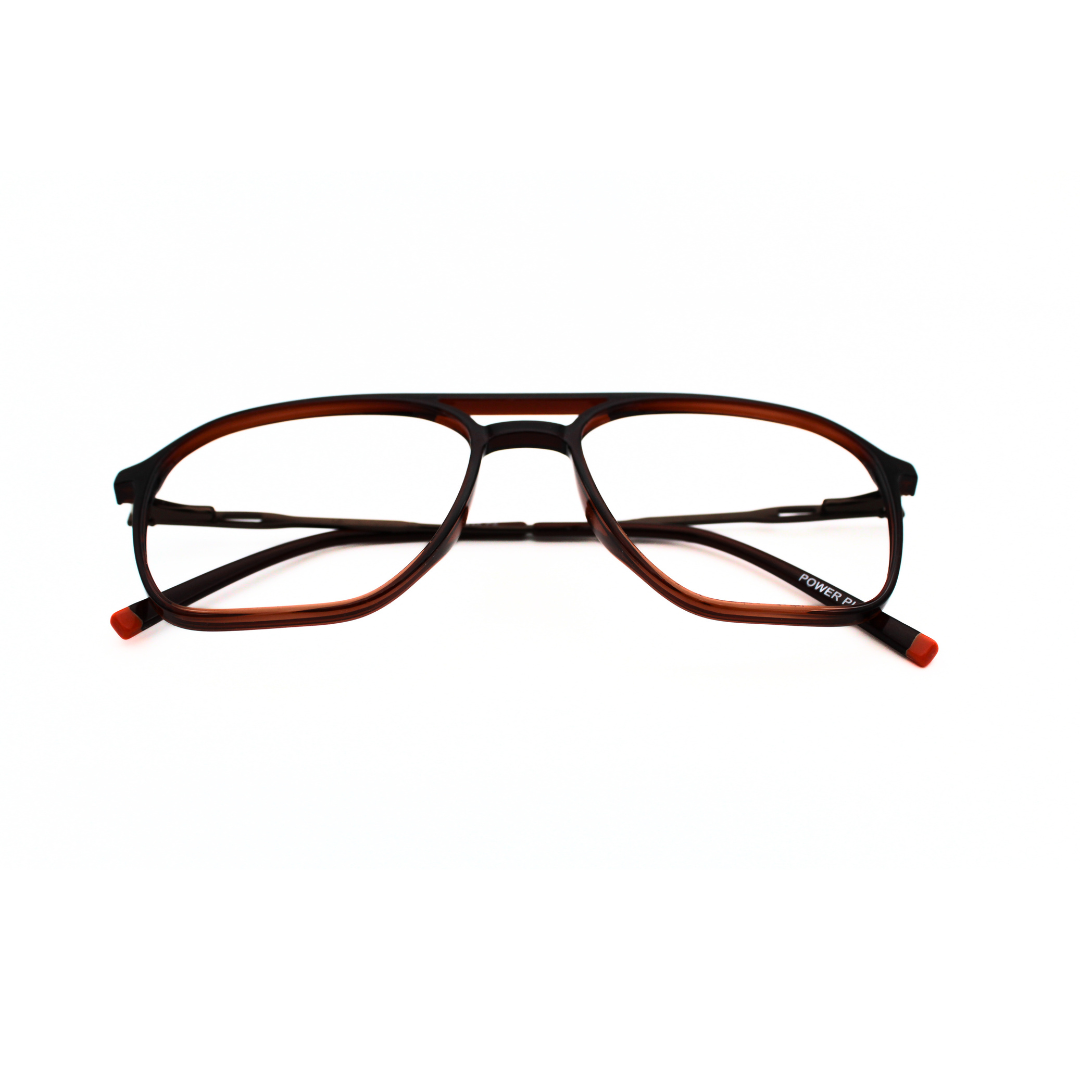 Jubleelens Stylish Aviator Eyeglasses - Glossy Brown 220806