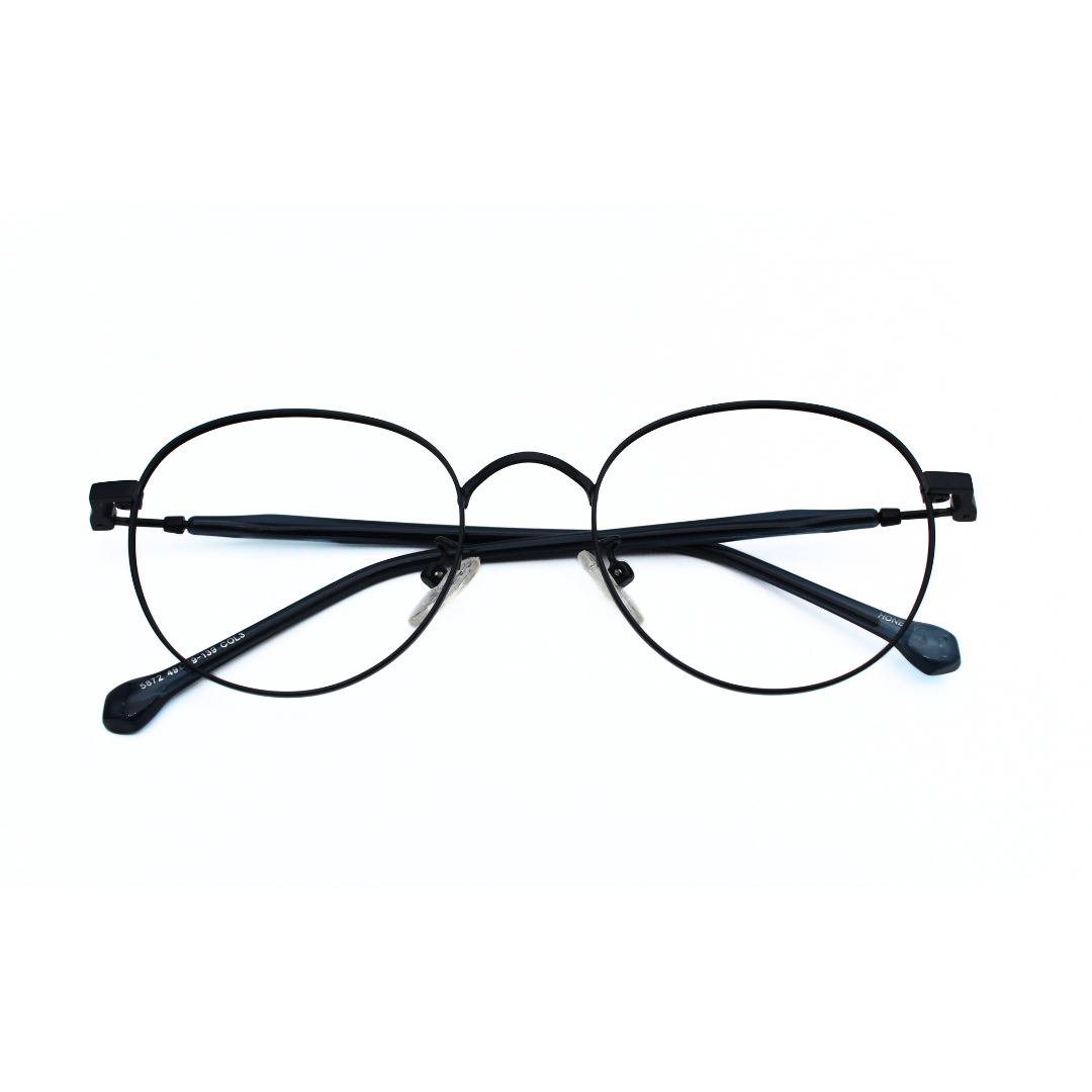 Jubleelens Frame Metal Round5872 Round Matt Blue Eye Glass - Glossy Blue Elevate Your Look with These Stylish and Sophisticated Round Frames