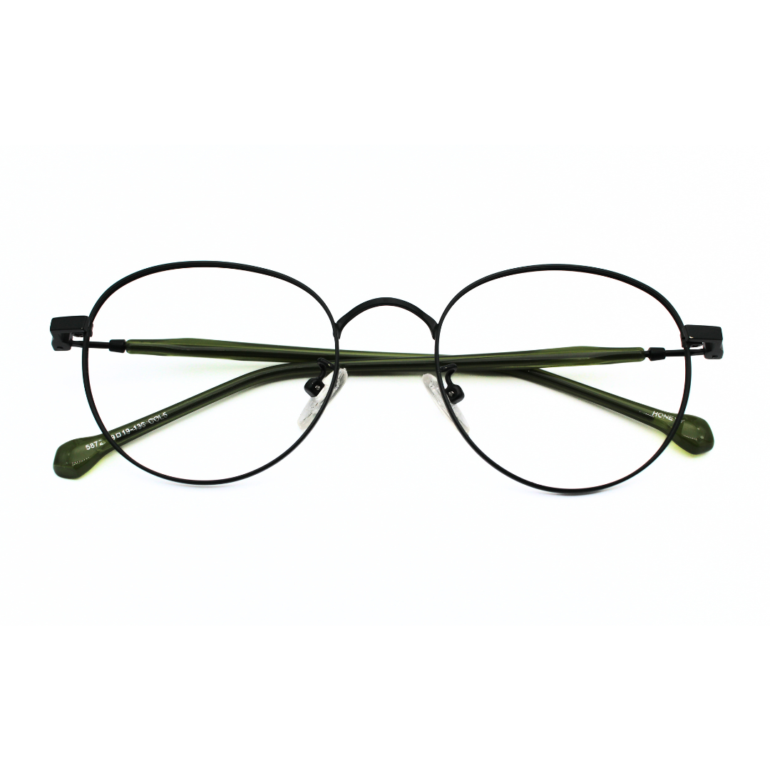 Jubleelens Frame Metal Round5872 Round Matt Green Eye Glass - Glossy Green See the World in a New Light with These Unique Round Frames