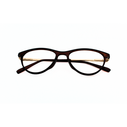 Jubleelens TR90 Metal Side Frame 126706 Glossy Brown Gold Eye Glass - Brown Add a Touch of Glamour to Your Look with These Brown Gold Glasses