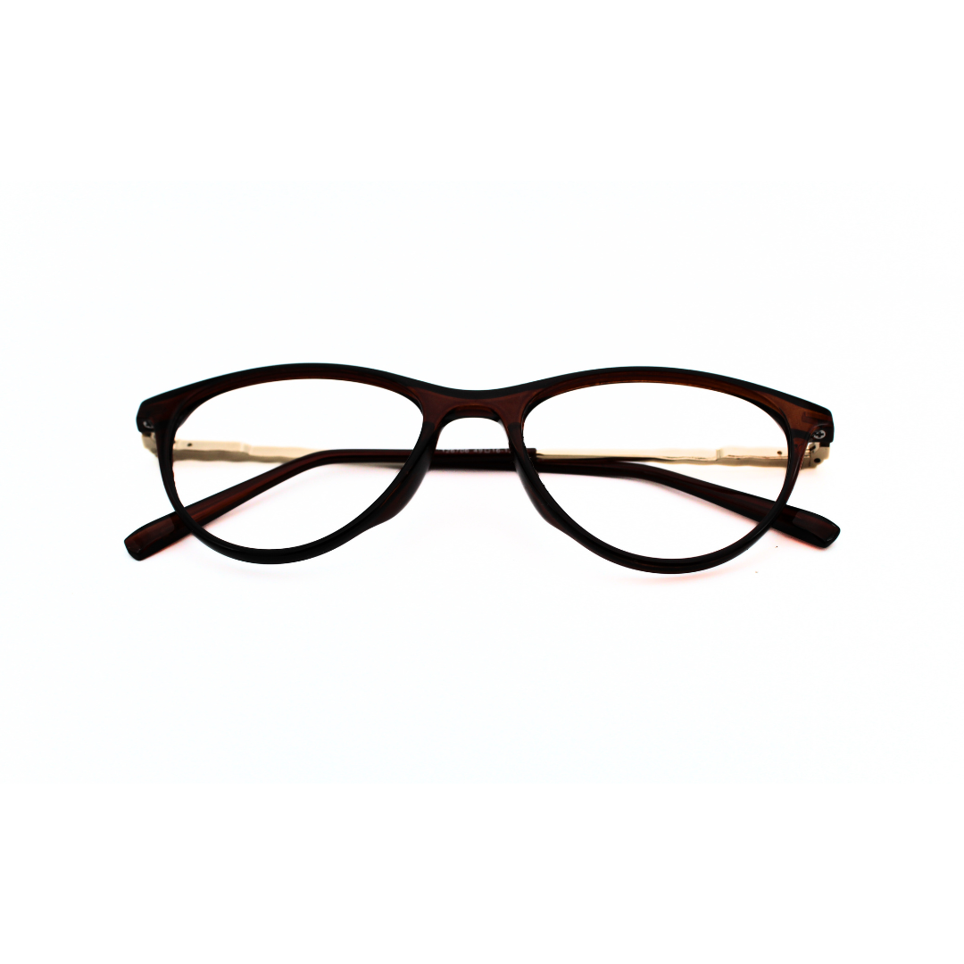 Jubleelens Frame Metal Side126706 Glossy Brown Gold Eye Glass - Brown Add a Touch of Glamour to Your Look with These Brown Gold Glasses