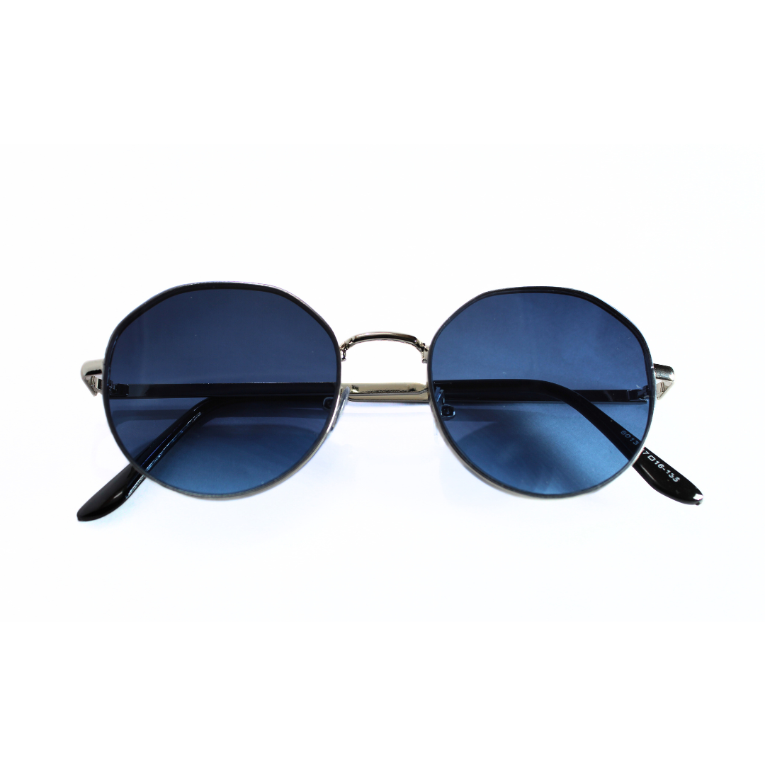 Jubleelens Round Blue Sunglasses - Silver A Cool and Stylish Pair with Superior Sun Protection