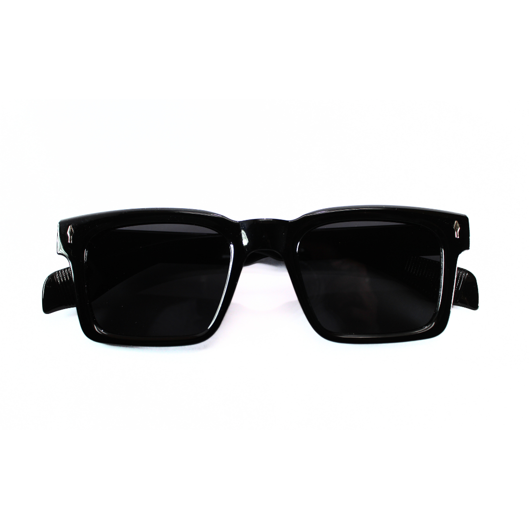 Jubleelens Rectangle Glossy Black Sunglasses - Black Polarized Make a Statement with These Classic and Stylish Shades