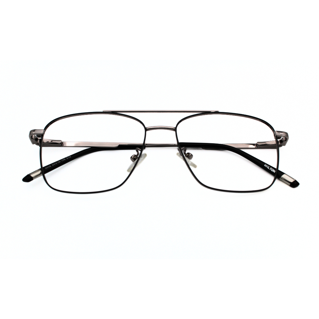 Jubleelens Metal Square5838 Square Black Silver Black Eyeglasses Elevate Your Look with Sophisticated Style