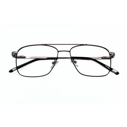 Jubleelens Metal Square5838 Square Black Silver Black Eyeglasses Elevate Your Look with Sophisticated Style