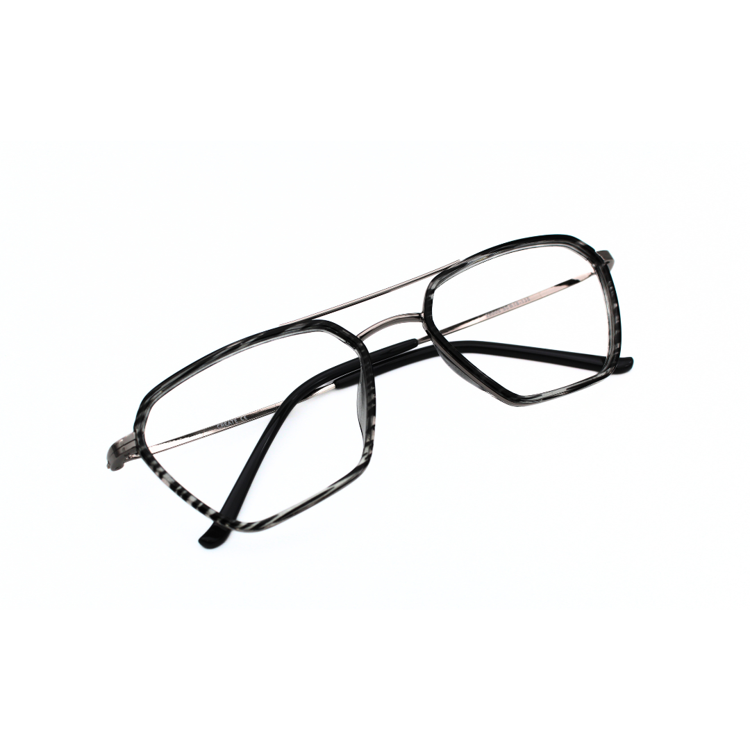 Jubleelens Metal Triangle Tortoise Black Grey Eyeglasses Elevate Your Style